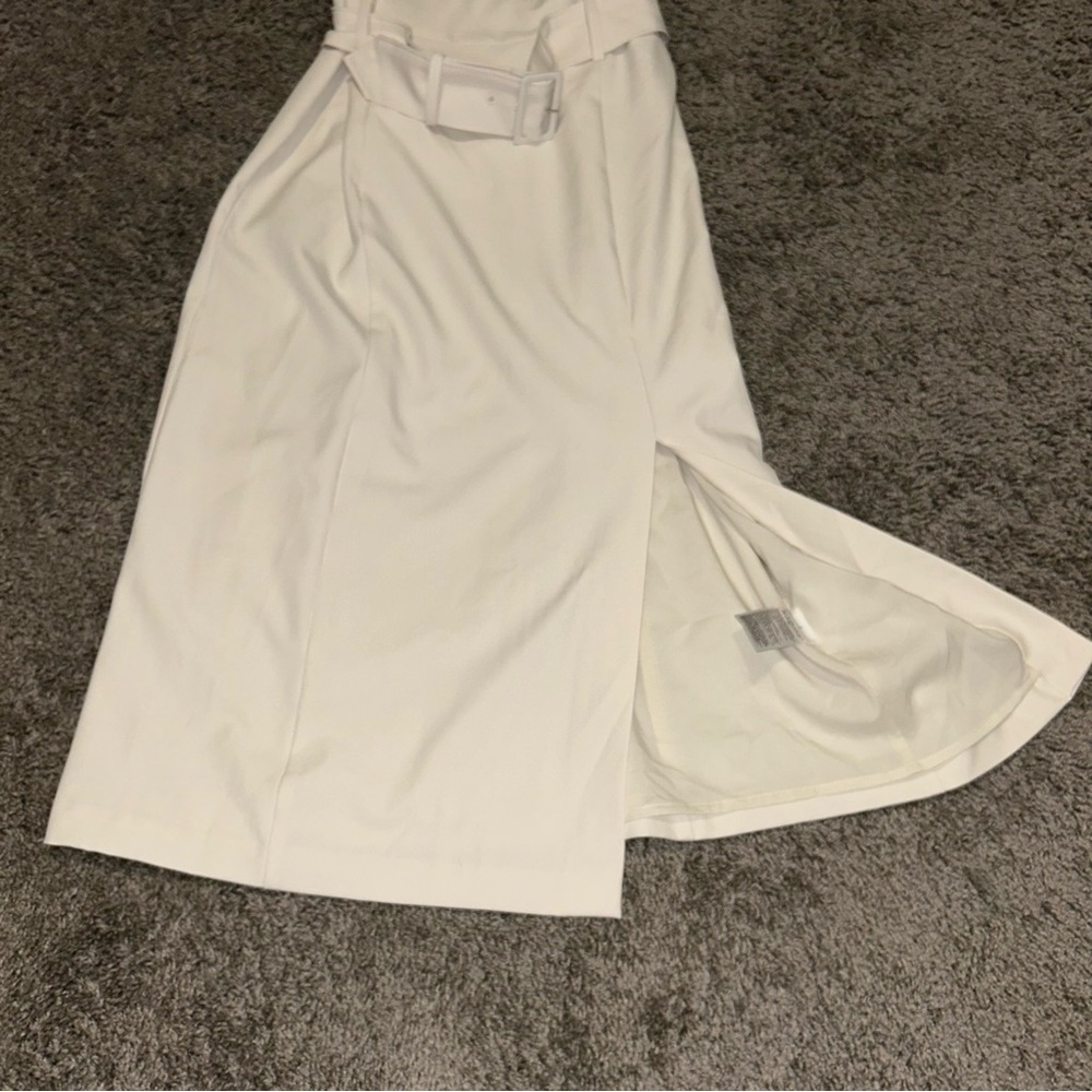 NWT Banana Republic Cream Belted Midi Sheath Dress - Picture 8 of 10